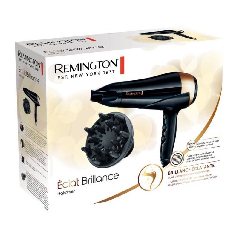 REMINGTON D6098 Sèche cheveux ionique 2200W Sublime la brillance