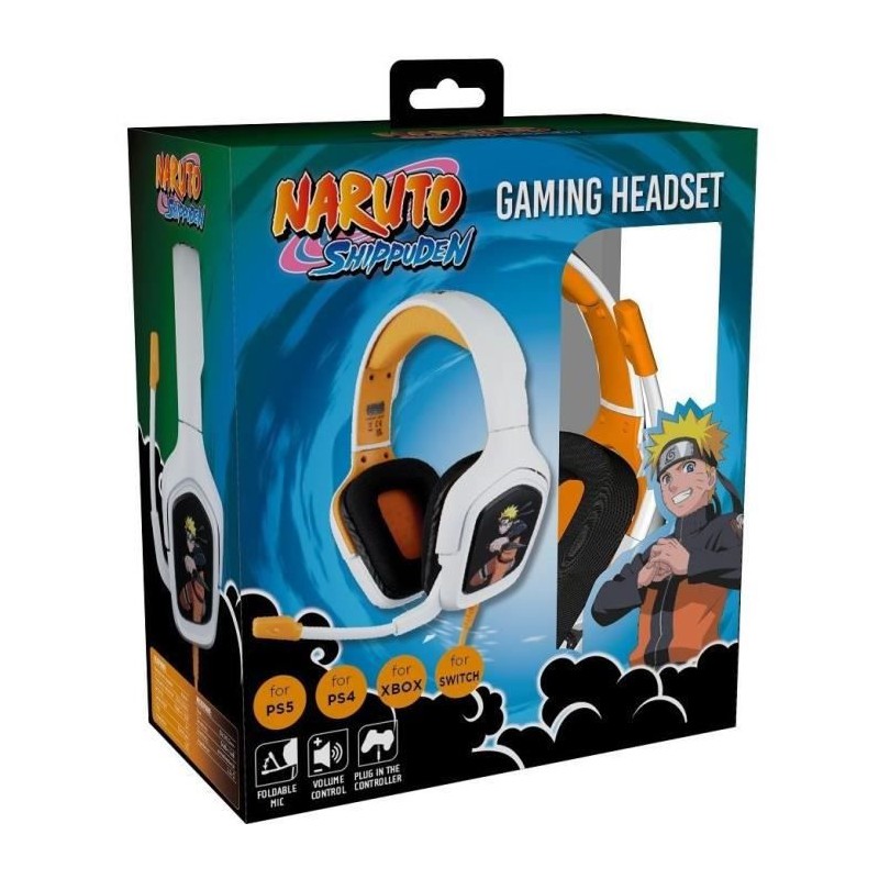 Konix Naruto Blanc Et Orange Casque Gamer Filaire Pc Ps Ps Xbox