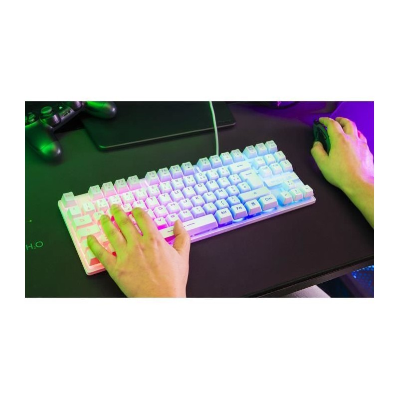 The G Lab Keyz Caesiumt W Fr Blanc Clavier Gaming Membrane Rgb Tkl