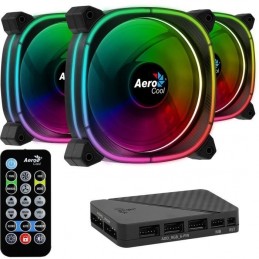 AEROCOOL Astro 12 Pro A-RGB Ventilateur boitier PC 120mm - Pack de 3