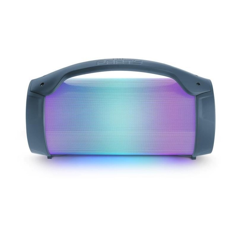 BIGBEN PARTYBTLITEDB Enceinte lumineuse sans fil - Bluetooth - Micro inclus - Effets lumineux - 50W - Dark blue - vue face