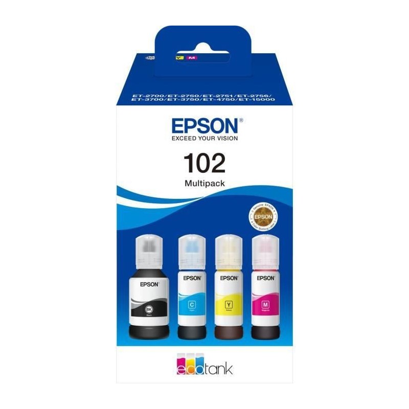 EPSON EcoTank 102 Multipack 4 couleurs (C13T03R640)