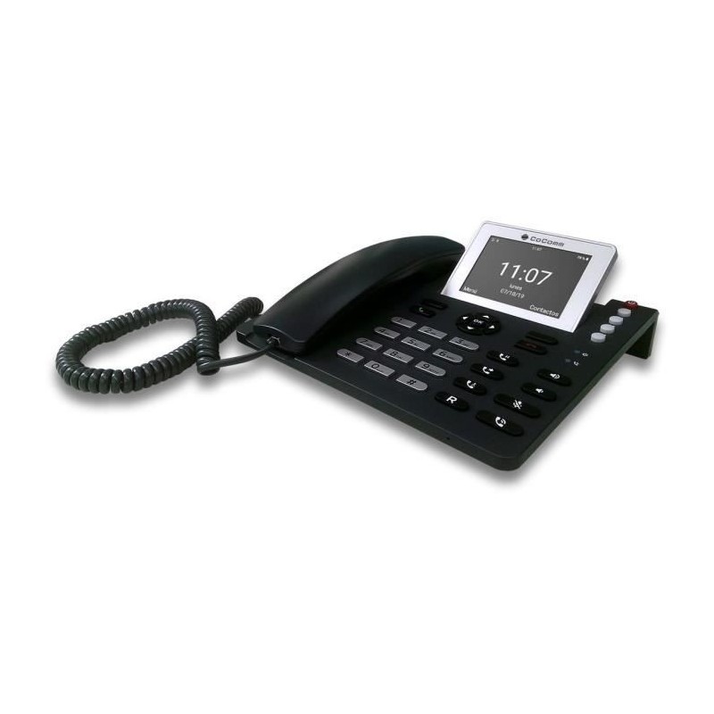 COCOMM F740 Noir Téléphone Filaire 4G - Ecran LCD 3.5" couleur