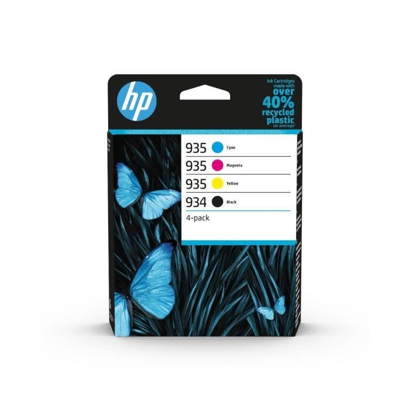 HP 934-935 Multipack de Cartouches d'encre authentiques Noir, Cyan, Magenta, Jaune (6ZC72AE)