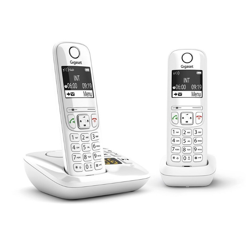 GIGASET AS690 A Duo Blanc Téléphone Fixe sans fil DECT avec répondeur avec  Quadrimedia