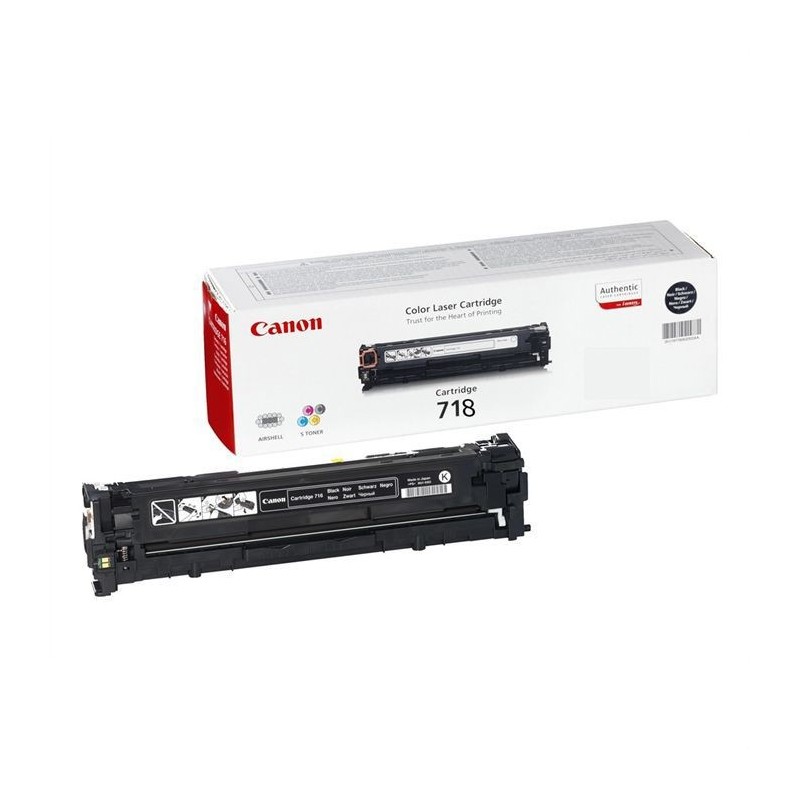CANON 718BK Noir Toner Laser (3400 pages) 2662B002 authentique pour i-SENSYS LBP-7200, MF8330, MF8350