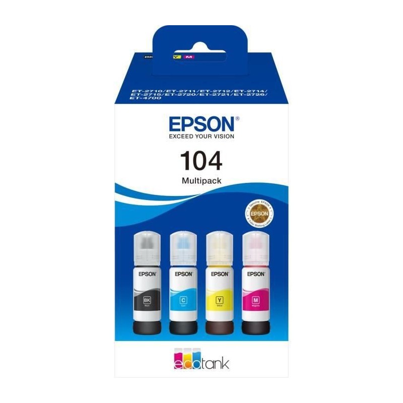 EPSON EcoTank 104 Multipack 4 couleurs (C13T00P640)