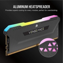 CORSAIR Vengeance RGB Pro SL 16Go DDR4 (2x 8Go) RAM DIMM 3200Mhz CL16 (CMH16GX4M2E3200C16) - vue de trois quart