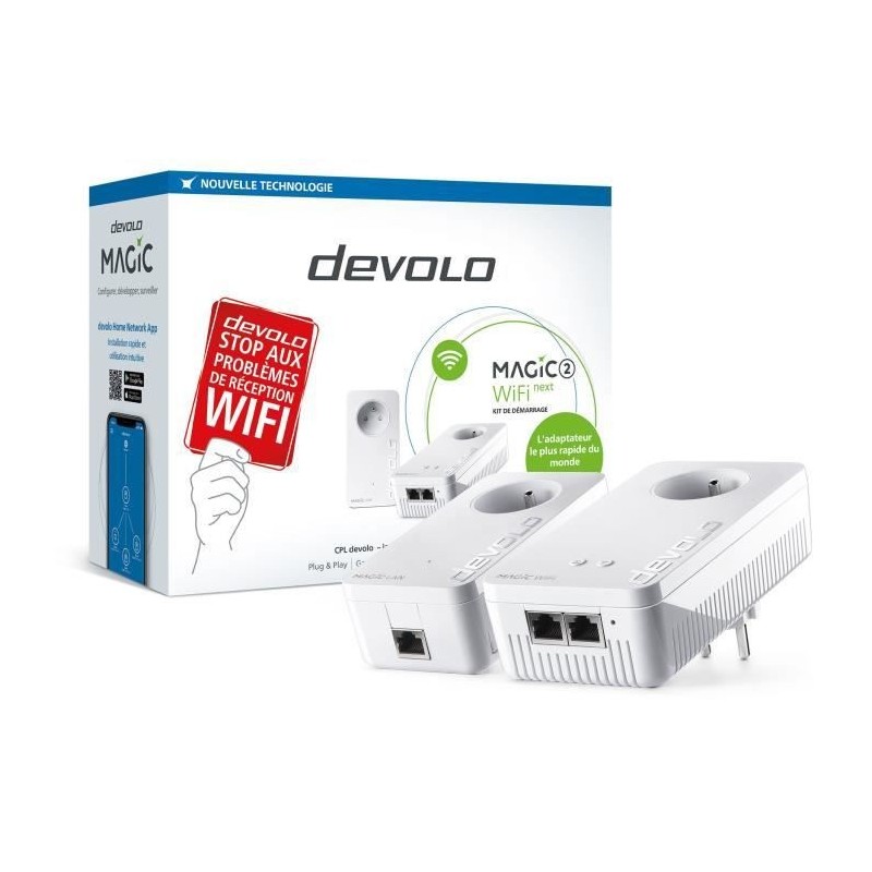 DEVOLO CPL Magic 2 WiFi next - Starter Kit 2 Adaptateur CPL jusqu'a 2400 Mbits/s - vue emballage