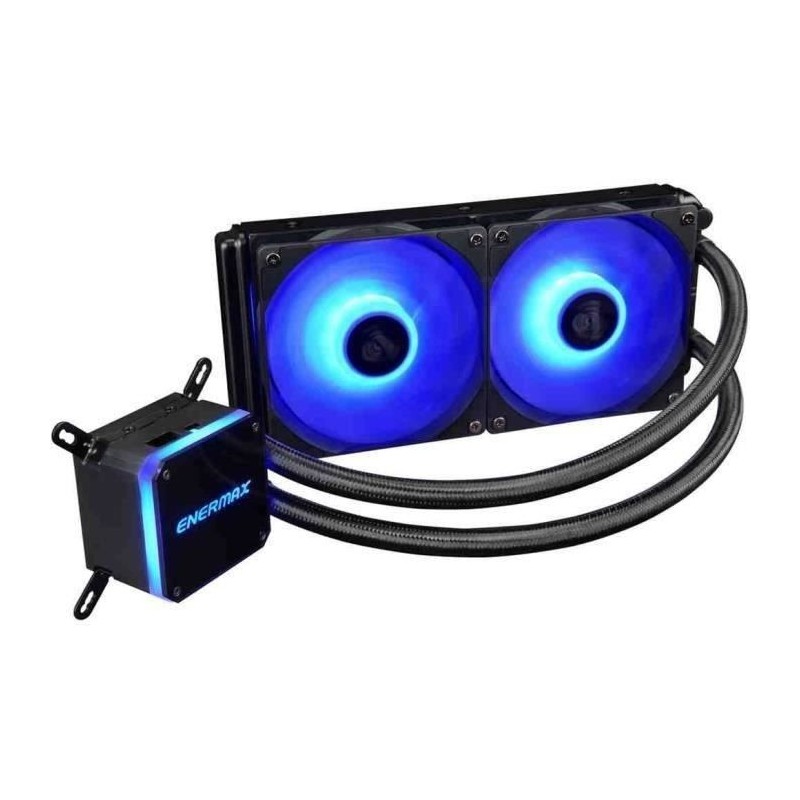 ENERMAX LIQMAX III RGB 240 Watercooling CPU Ventilateur 2x 120mm (ELC-LMT240-RGB) - vue LED Bleu