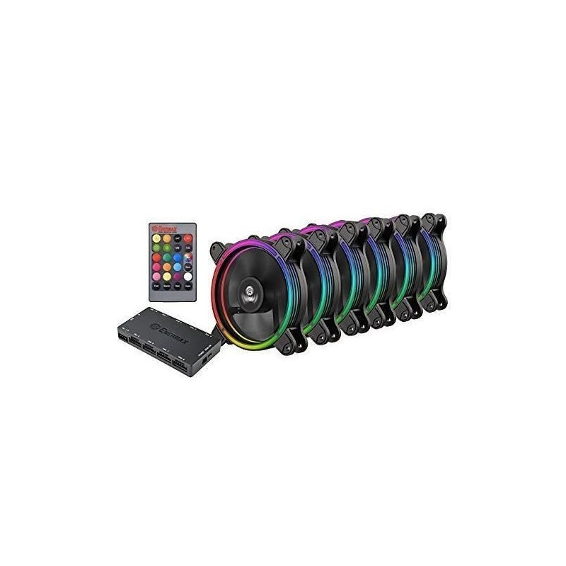 ENERMAX TB RGB Ventilateur boitier PC 120mm - Pack de 6 - Sync Ready avec  hub et telecommande avec Quadrimedia