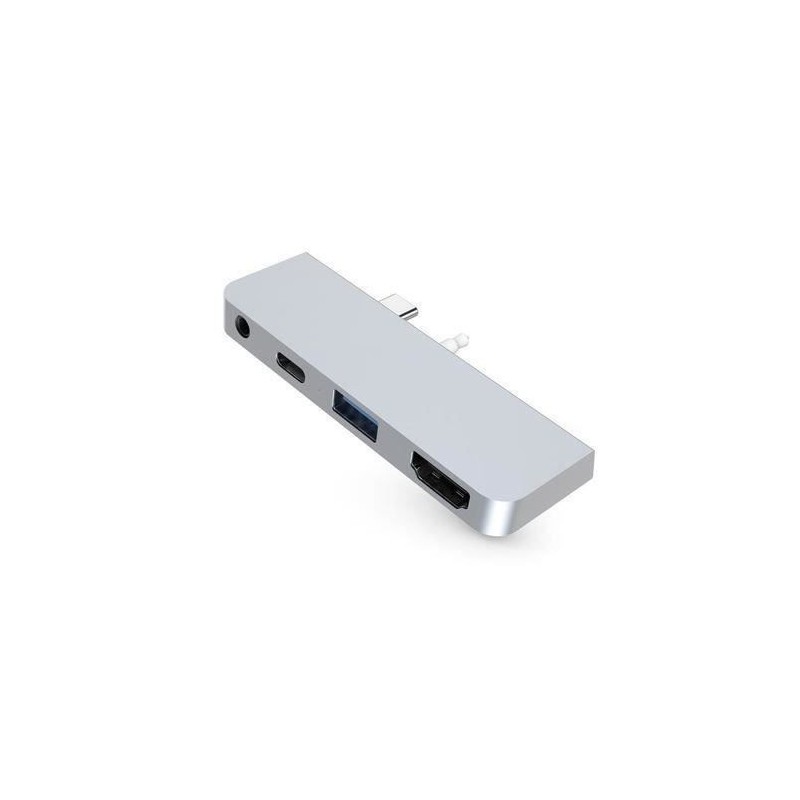 HYPER Hub USB-C HyperDrive Surface Go 4 ports - Ports : Alimentation USB-C 60 W - HDMI 4K 30Hz - USB-A 5 Gbits