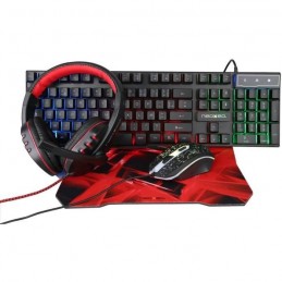 NEOXEO Pack Gaming Clavier AZERTY + Souris + Casque micro + Tapis souris