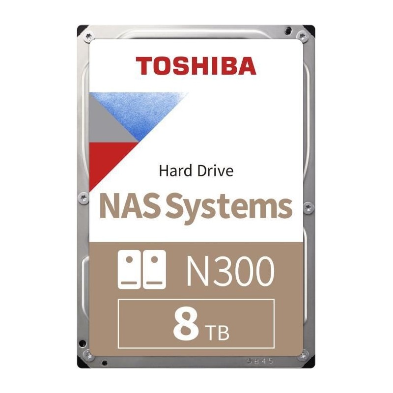 TOSHIBA 8To N300 HDD 3.5'' - 7 200 tr/min - Cache 256Mo - NAS Boite Retail (HDWG180EZSTA)