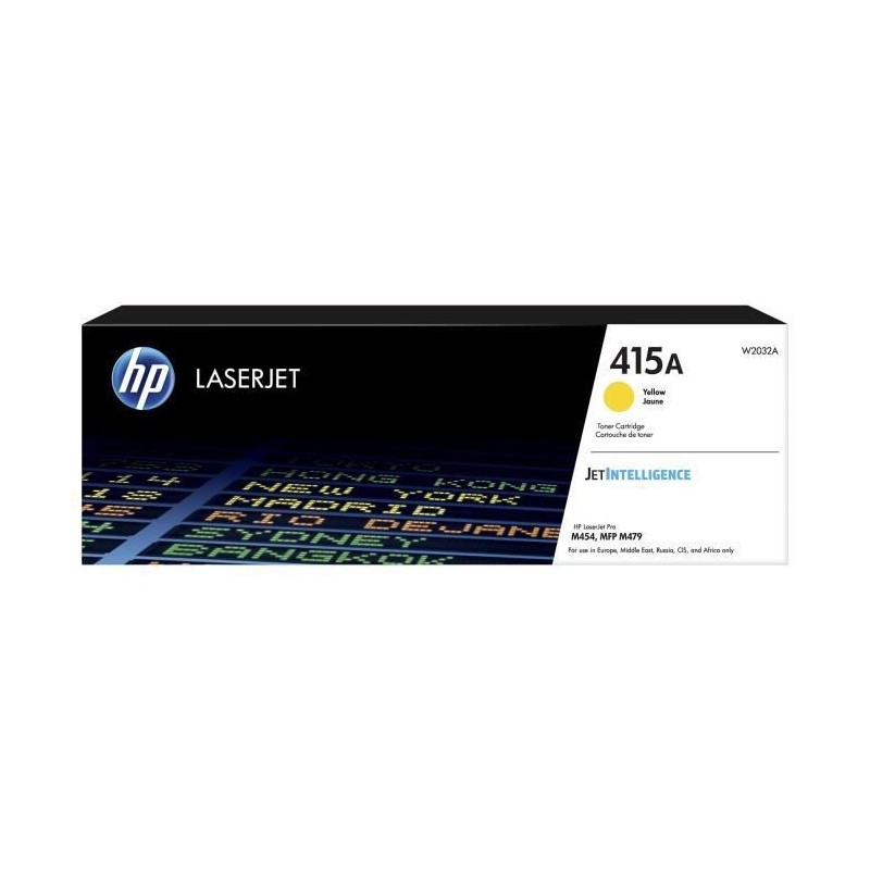 HP 415A Jaune Toner laser authentique (W2032A) pour Color LaserJet Pro M454, MFP M479 - vue emballage