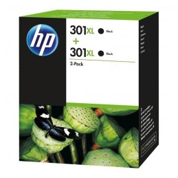HP 301XL Noir Pack 2 cartouches authentique (D8J45AE) pour Deskjet 1050, 2000, 3055 ...