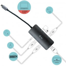 I-TEC HUB USB-C Station d'accueil pour Notebook / Tablette PC / PC de bureau / Smartphone - 60 W - 3x USB 3.0