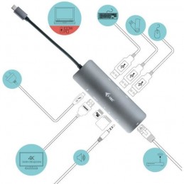I-TEC HUB USB-C 3.1 Station d'accueil pour ordinateur portable / Tablette / Téléphone portable - 100 W - 3x Ports USB - vue B