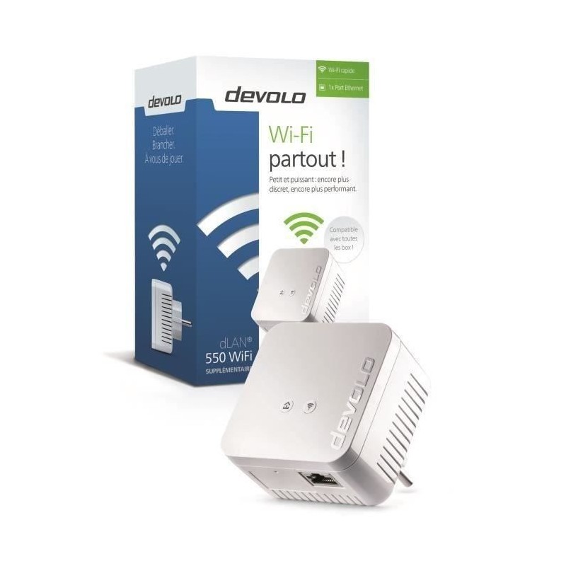DEVOLO Adaptateur CPL Wi-Fi 550Mbps dLAN 550 WiFi (9625) avec Quadrimedia
