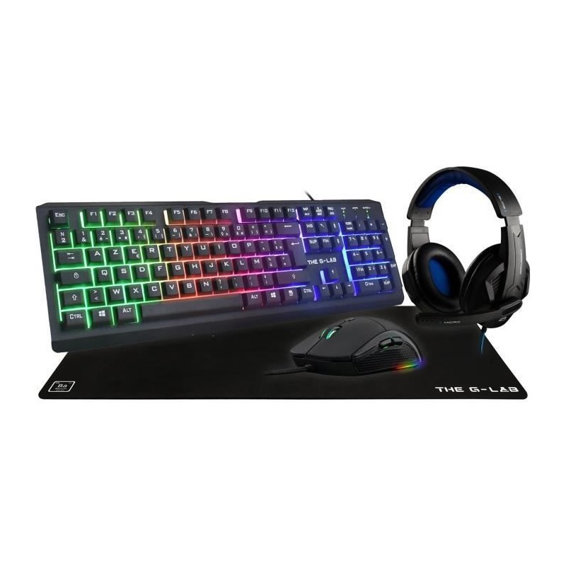 Pack RGB Clavier, souris, casque, tapis pour gamer console Compatible PS4 / Xbox  one / Xbox serie S