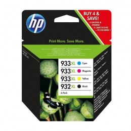 HP 932XL/933XL Pack Noir, Cyan, Magenta, Jaune authentique C2P42AE pour Officejet 6100/6600/6700 ...
