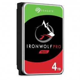 SEAGATE NAS Iron Wolf Pro 4To HDD 3.5'' 7200rpm SATA3 6Gbs 128Mo Cache ST4000NE001 - vue de trois quart gauche
