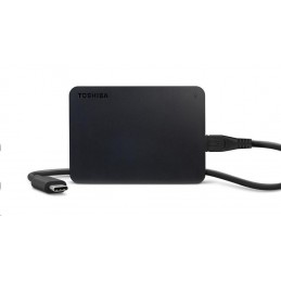 TOSHIBA 4To Canvio Basics Disque Dur Externe - USB-C - Noir (HDTB440EKCCA) - vue cable prise