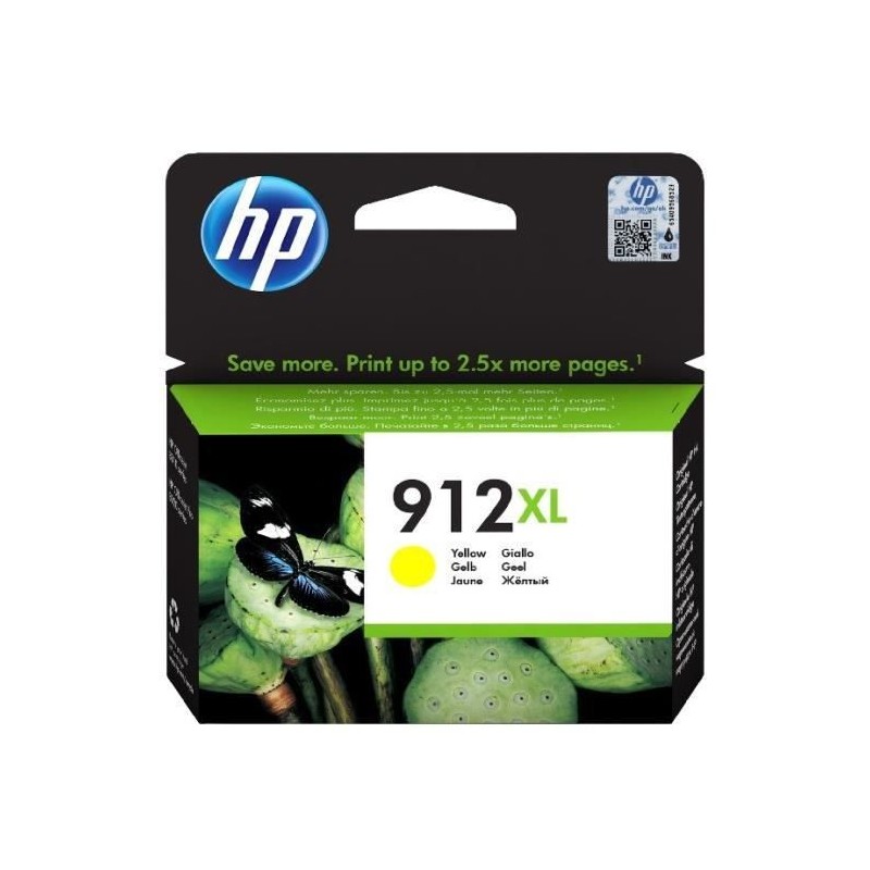 HP 912XL Jaune Cartouche jet d'encre Authentique pour OfficeJet 8010, 8015, Pro 8020, 8024 ...