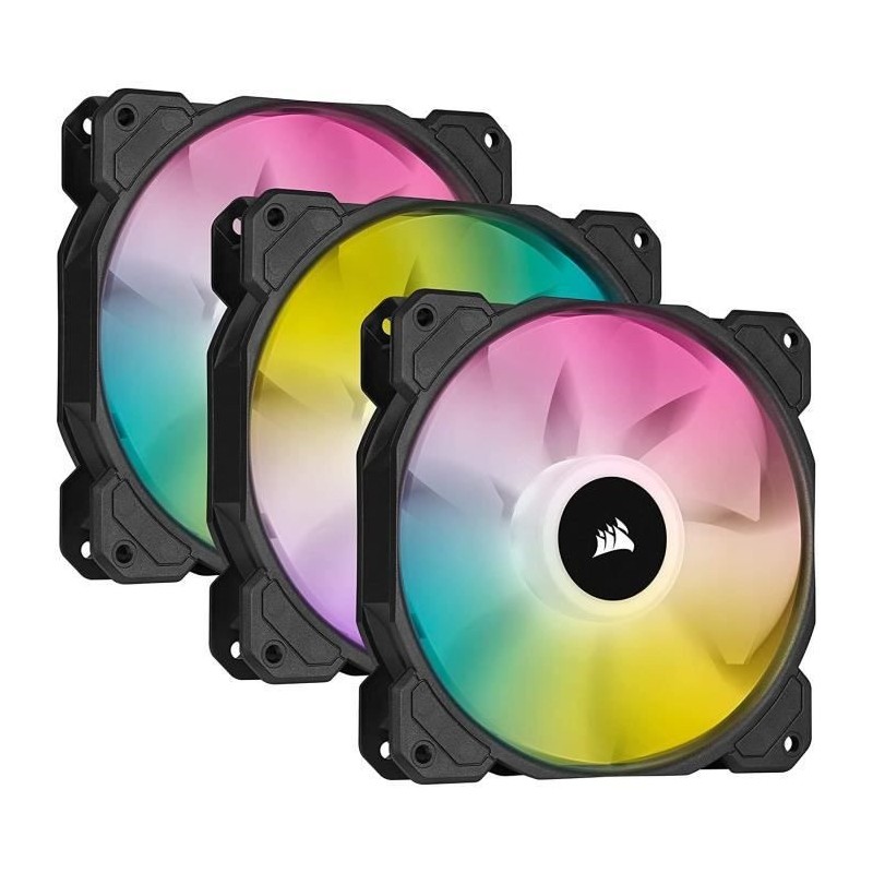 CORSAIR SP120 RGB ELITE Ventilateur Boitier PC 120mm RGB LED - Triple Pack Lighting Node CORE (CO-9050109-WW)