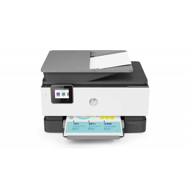 HP Officejet pro 9012e Imprimante tout-en-un jet d'encre couleur multifonction - USB - LAN - WiFi - vue de face