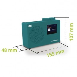 METRONIC 477253 Bleu Radio numérique DAB+ / FM RDS avec écran couleur LCD - vue dimensions