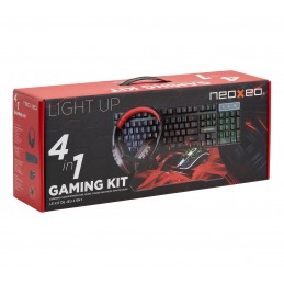 NEOXEO Pack Gaming Clavier AZERTY + Souris + Casque micro + Tapis souris - vue emballage