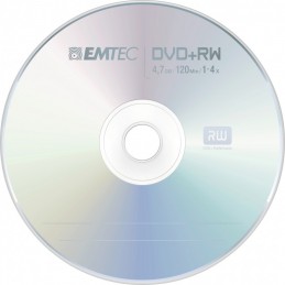 DVD+RW 4,7GB / 120MIN EMTEC ÉCRITURE 4X RÉINSCRIPTIBLE - PACK DE 5 - BOITE DVD