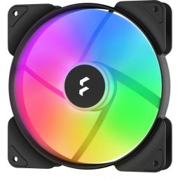 FRACTAL DESIGN Aspect 14 RGB Black Frame Ventilateur boitier PC 140mm - pack de 3 (FD-F-AS1-1406) - vue de face RGB