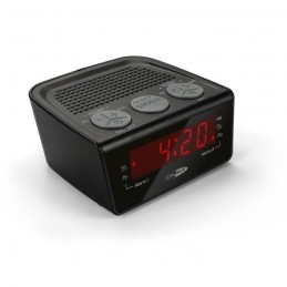 CALIBER HCG014 Noir Radio réveil - FM digital - grand écran led - Alarme buzzer - USB - vue de trois quart