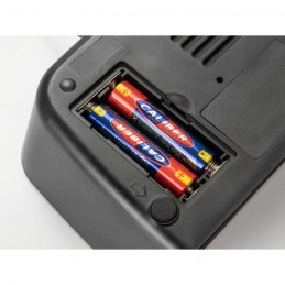 CALIBER HCG014 Noir Radio réveil - FM digital - grand écran led - Alarme buzzer - USB - vue compartiment piles