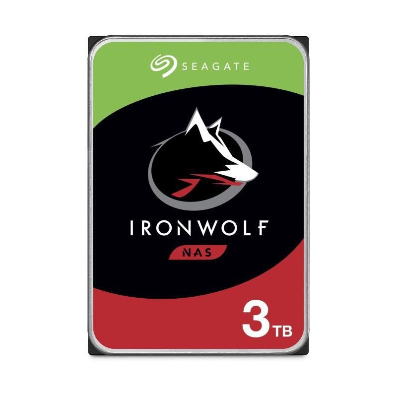 SEAGATE NAS Iron Wolf 3To HDD 3.5'' 5900rpm SATA3 6Gbs 64Mo Cache ST3000VN007 - vue de dessus