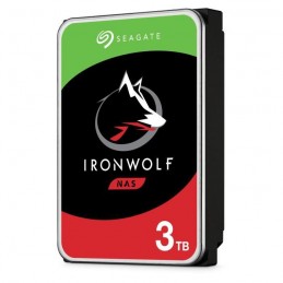 SEAGATE NAS Iron Wolf 3To HDD 3.5'' 5900rpm SATA3 6Gbs 64Mo Cache ST3000VN007 - vue de trois quart droit