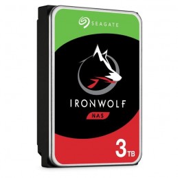 SEAGATE NAS Iron Wolf 3To HDD 3.5'' 5900rpm SATA3 6Gbs 64Mo Cache ST3000VN007 - vue de trois quart gauche