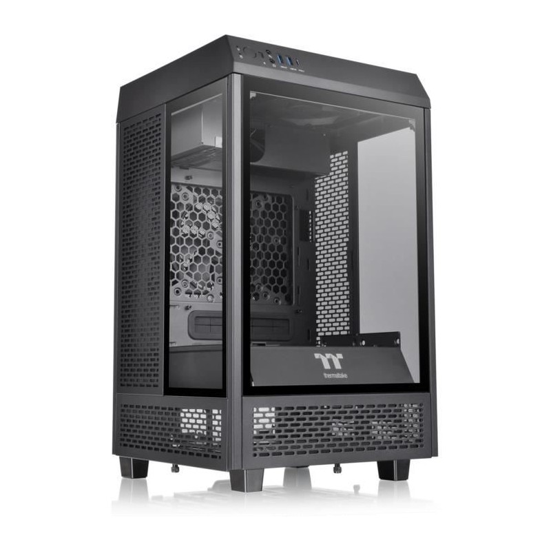 THERMALTAKE The Tower 100 Noir Boitier PC Mini tour Format Mini-ITX (CA-1R3-00S1WN-00) - vue de trois quart