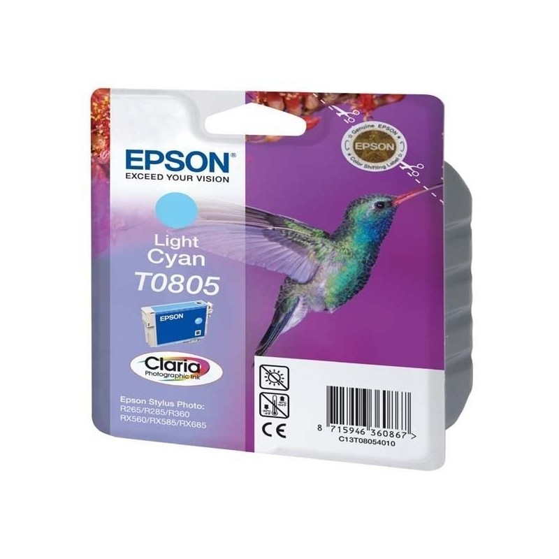 EPSON T0805 Cyan clair Colibri Cartouche d'encre (C13T08054011) pour PX650, RX685