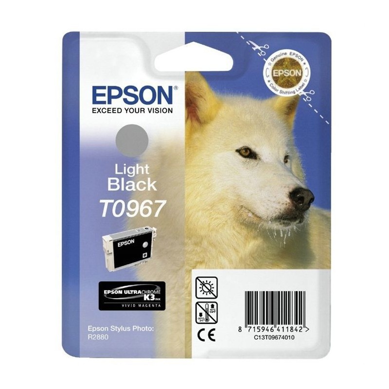 EPSON T0967 Gris Loup Cartouche d'encre pour Stylus Photo R2880 (C13T09674010)