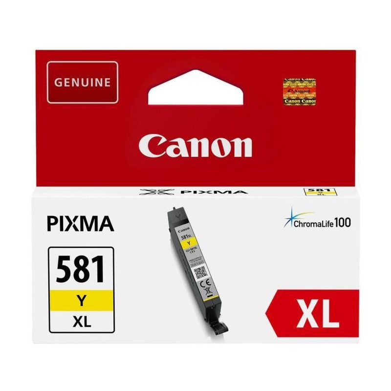 CANON CLI-581YXL Jaune Cartouche d'encre (2051C001) XL pour TR8550, TS9550