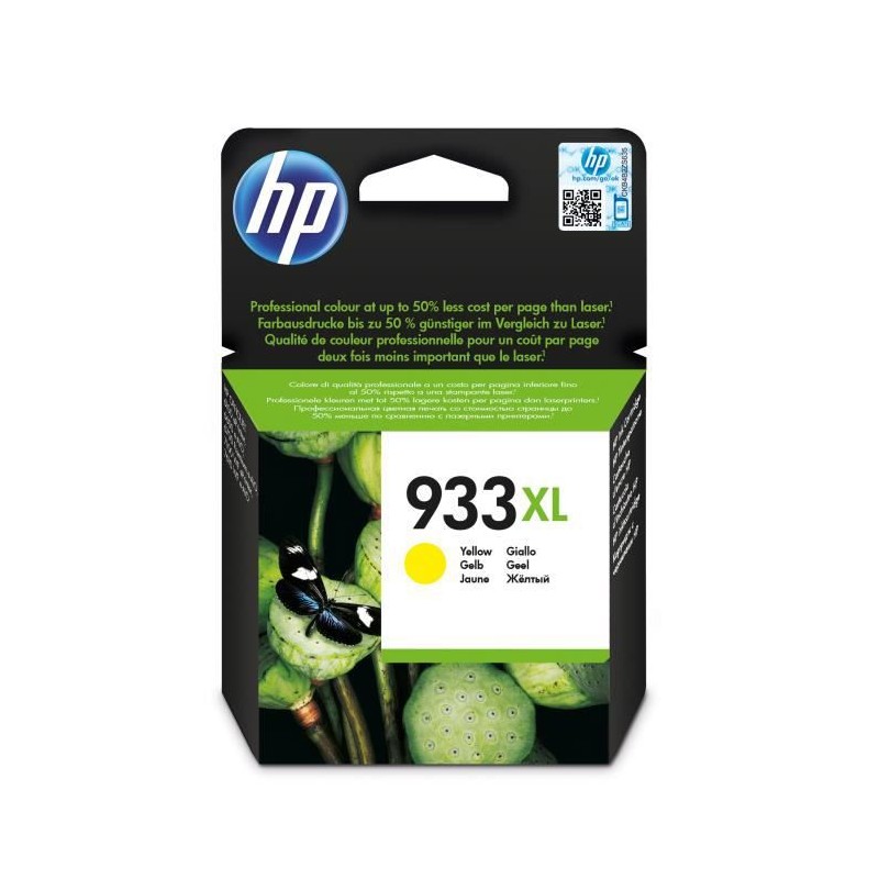 HP 933XL Jaune Cartouche d'encre XL authentique (CN056AE) pour OfficeJet 6100, 6700, 7610