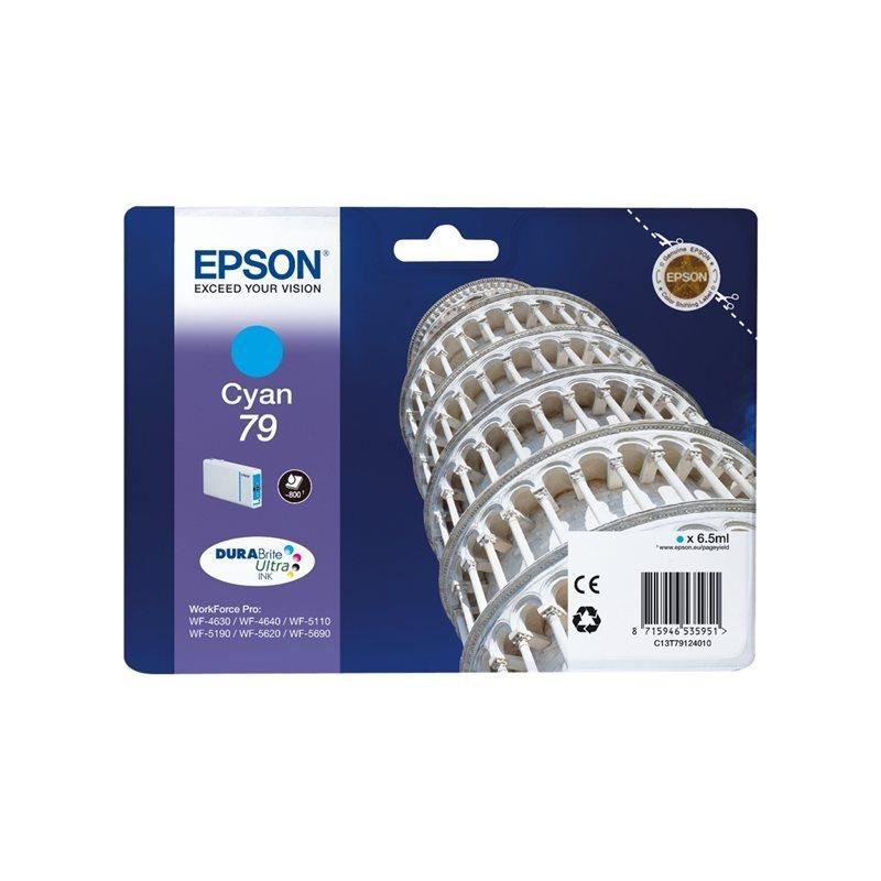 EPSON 79 Cyan Cartouche d'encre Tour de Pise (C13T79124010) pour WF-4630, WF-5690