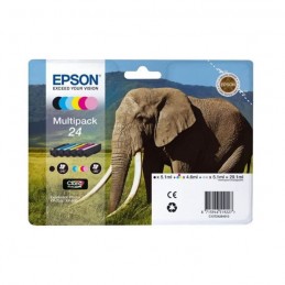 EPSON T2428 Eléphant 24 Multipack Noir, cyan, magenta, jaune, magenta clair, cyan clair (C13T24284011)