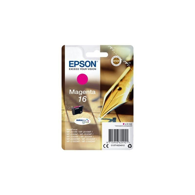 EPSON T1623 Magenta Cartouche d'encre 16 Stylo Plume (C13T16234012) pour WF-2010, WF-2750