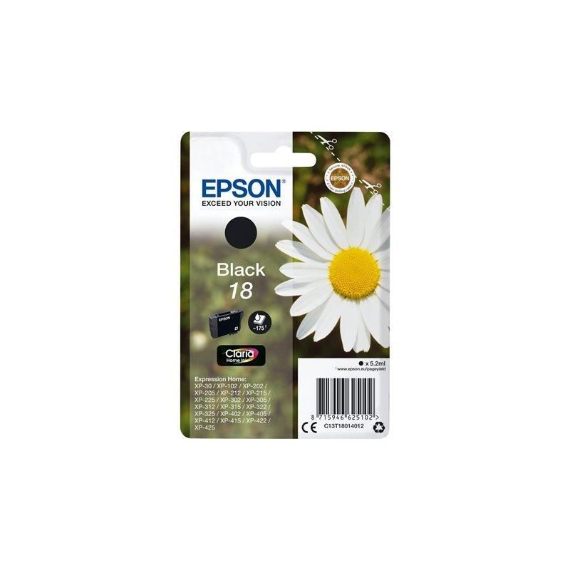 EPSON T1801 Noir Pâquerette Cartouche d'encre (C13T18014012) pour XP-205, XP-425