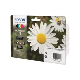 EPSON T1806 Pâquerette Multipack Noir, Cyan, Magenta, Jaune (C13T18064012) - vue emballage de trois quart