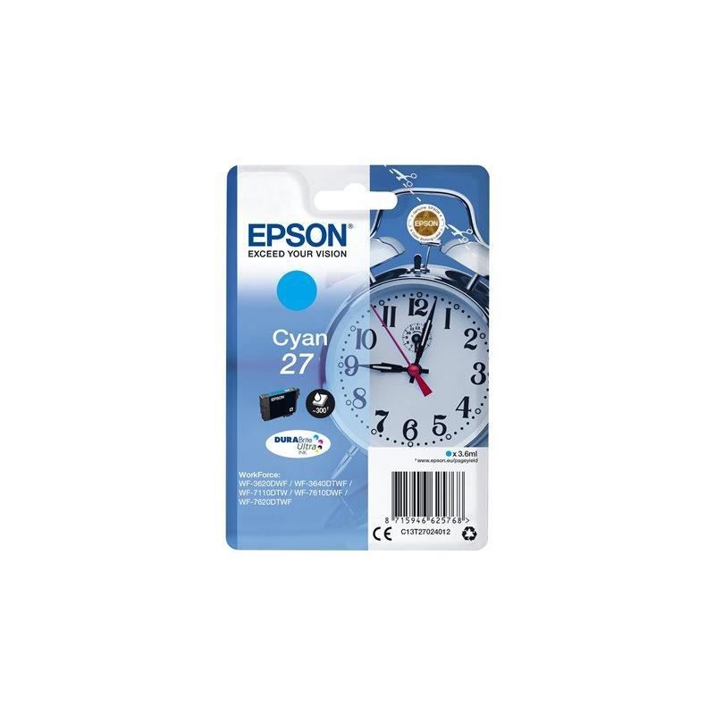 EPSON T2702 Cyan Réveil Cartouche d'encre (C13T27024012) pour WF-3620, WF-7720